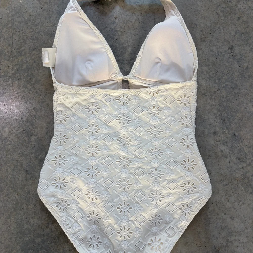kate spade White and Gold Logo Swimwear Tag